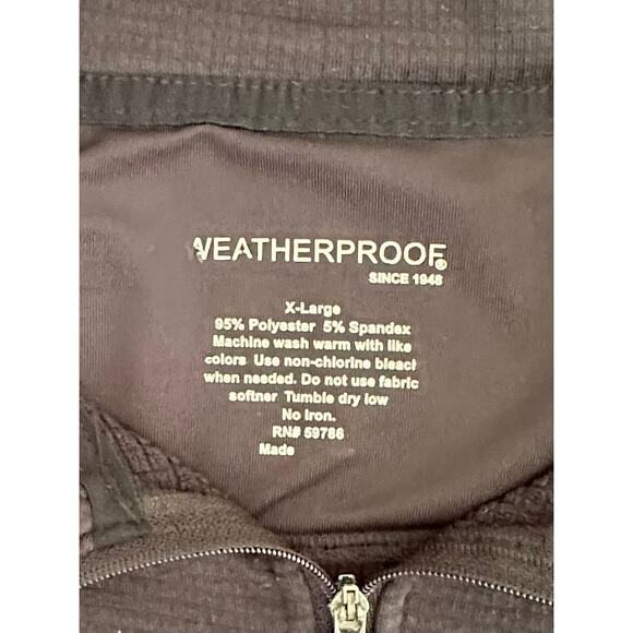 Weatherproof Mens Sweater Size XL Black Waffle Knit 1/4 Zip Pullover - Picture 3 of 7